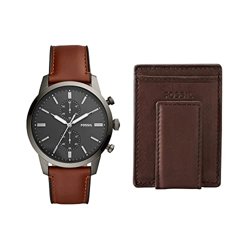 Fossil Townsman Chronograph Gray Dial Brown Leather Strap Watch for Men - FS5522 Buy Now By Fossil