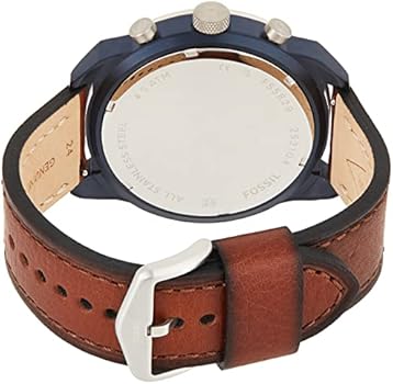 Fossil Bronson Chronograph Luggage Blue Dial Brown Leather Strap Watch for Men - FS5829 Buy Now By Fossil