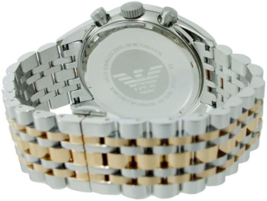 Emporio Armani Sportivo Chronograph Silver Dial Two Tone Steel Strap Watch For Men - AR5999 Buy Now By Emporio Armani