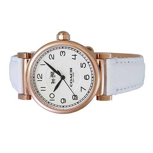 Coach Madison White Dial White Leather Strap Watch for Women - 14502408 Buy Now By Coach