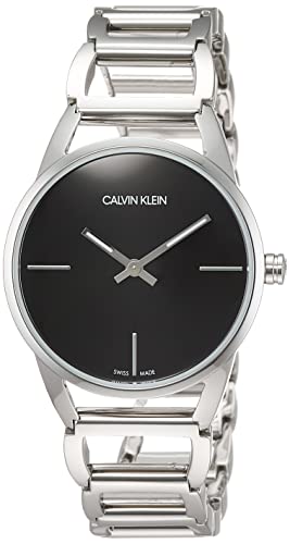 Calvin Klein Stately Black Dial Silver Steel Strap Watch for Women - K3G23121 Buy Now By Calvin Klein