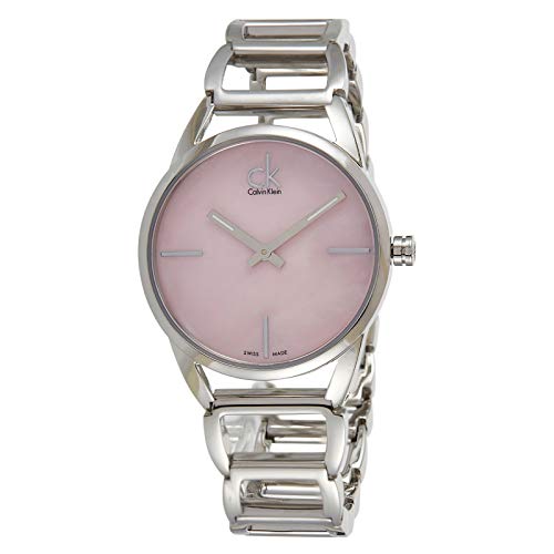 Calvin Klein Stately Pink Mother of Pearl Dial Silver Steel Strap Watch for Women - K3G2312E Buy Now By Calvin Klein