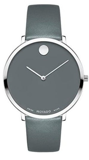 Movado Museum 70th Anniversary Grey Dial Grey Leather Strap Watch For Women - 0607144 Buy Now By Movado