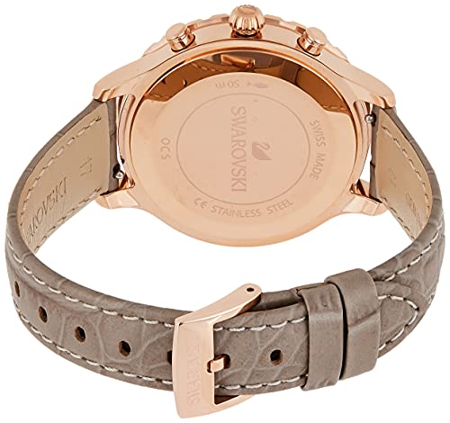 Swarovski Octea Lux Chrono Grey Dial Grey Leather Strap Watch for Women - 5452495 Buy Now By Swarovski