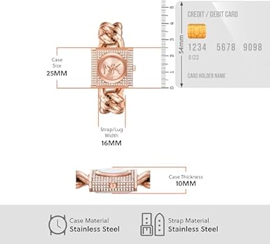 Michael Kors Chain Lock Three-Hand Rose Gold Dial Rose Gold Steel Strap Watch for Women - MK4827 Buy Now By Michael Kors