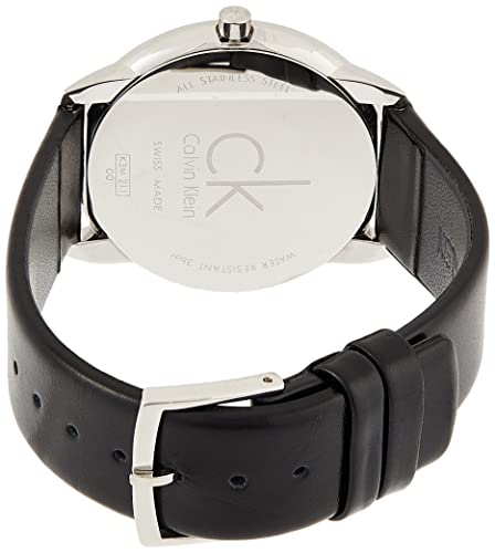 Calvin Klein Minimal Black Dial Black Leather Strap Watch for Men - K3M211C4 Buy Now By Calvin Klein