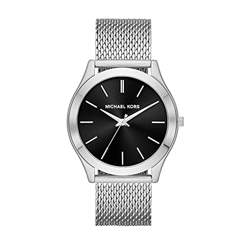 Michael Kors Slim Runway Analog Black Dial Silver Mesh Bracelet Watch For Men - MK8606 Buy Now By Michael Kors