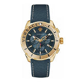 Versace Casual Chronograph Blue Dial Blue Leather Strap Watch for Men - VERG004-18 Buy Now By Versace