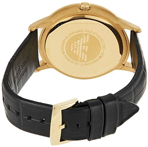 Emporio Armani Renato Quartz Grey Dial Black Leather Strap Watch For Men - AR11049 Buy Now By Emporio Armani