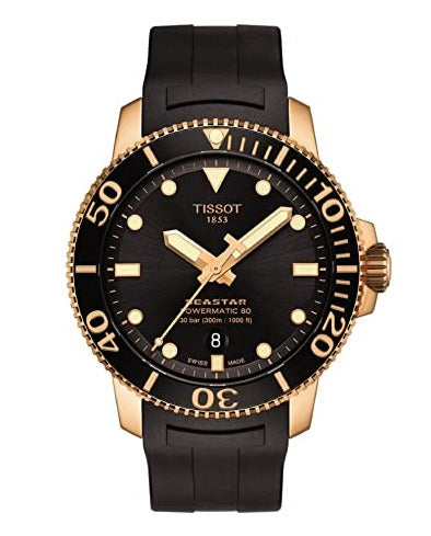 Tissot Seastar 1000 Powermatic 80 Black Dial Black Rubber Strap Watch for Men - T120.407.37.051.01 Buy Now By Tissot