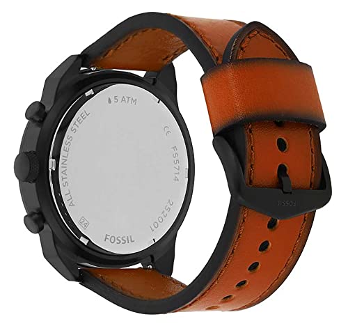 Fossil Bronson Black Dial Brown Leather Strap Watch for Men - FS5714 Buy Now By Fossil