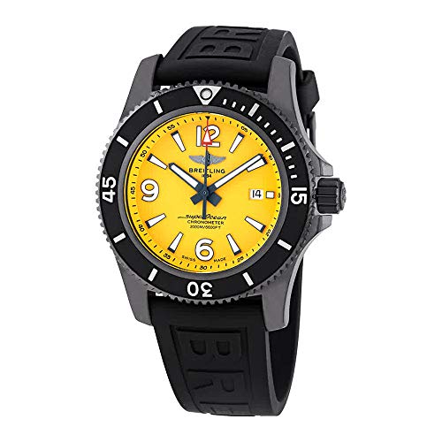 Breitling Superocean Automatic 46mm Yellow Dial Black Rubber Strap Watch for Men - M17368D71I1S1 Buy Now By Breitling
