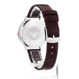 Emporio Armani Dress Quartz Silver Dial Brown Leather Strap Watch For Women - AR11063 Buy Now By Emporio Armani