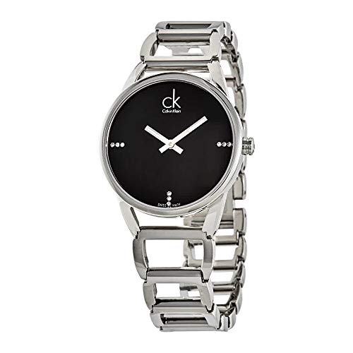Calvin Klein Stately Black Dial Silver Steel Strap Watch for Women - K3G2312S Buy Now By Calvin Klein