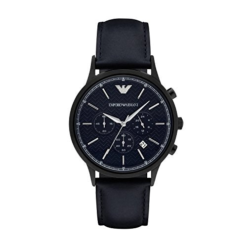 Emporio Armani Renato Chronograph Quartz Blue Dial Blue Leather Strap Watch For Men - AR2481 Buy Now By Emporio Armani