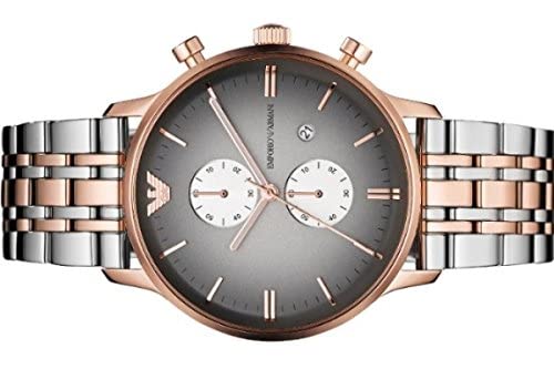 Emporio Armani Gianni Chronograph Grey Dial Two Tone Steel Strap Watch For Men - AR1721 Buy Now By Emporio Armani