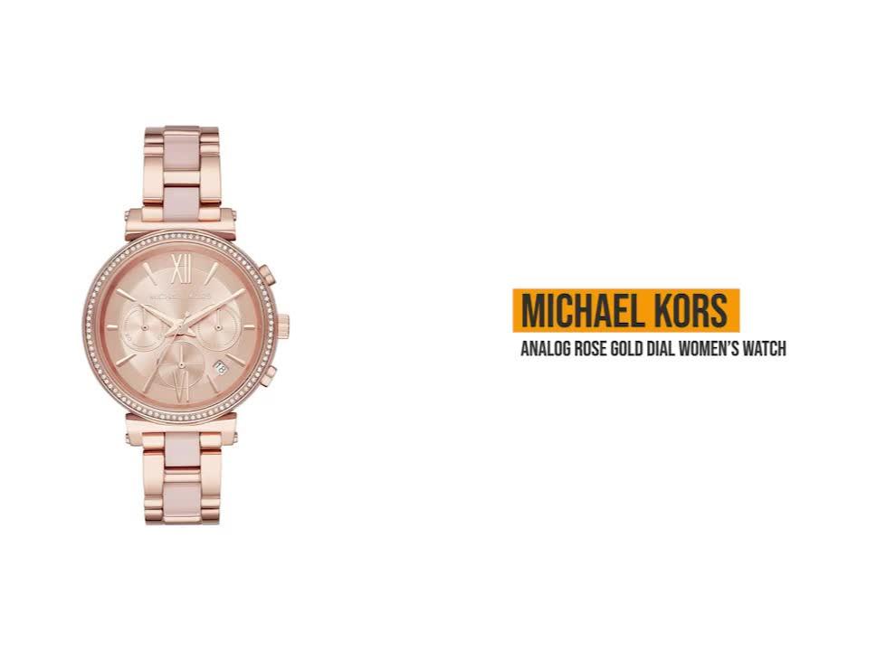 Michael Kors Sofie Chronograph Rose Gold Dial Rose Gold Steel Strap Watch For Women - MK6560 Buy Now By Michael Kors