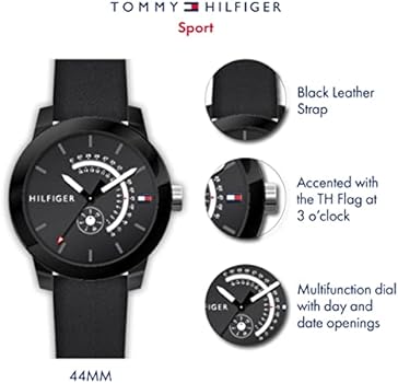 Tommy Hilfiger Denim Quartz Black Dial Black Leather Strap Watch for Men - 1791479 Buy Now By Tommy Hilfiger