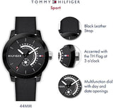 Tommy Hilfiger Denim Quartz Black Dial Black Leather Strap Watch for Men - 1791479 Buy Now By Tommy Hilfiger