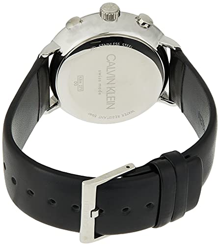 Calvin Klein High Noon Chronograph White Dial Black Leather Strap Watch for Men - K8M271C6 Buy Now By Calvin Klein