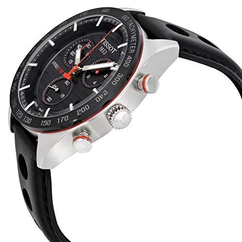Tissot PRS 516 Chronograph Black Dial Black Leather Strap Watch For Men - T100.417.16.051.00 Buy Now By Tissot