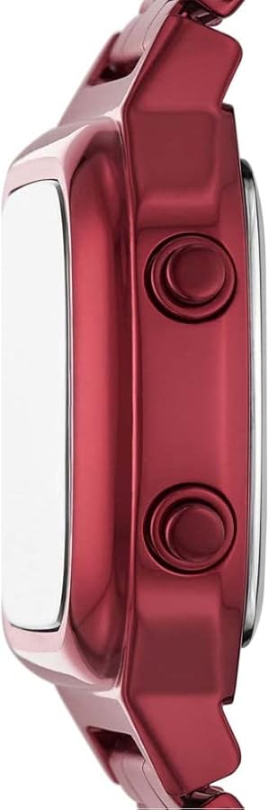 Fossil Retro Analog-Digital Black Dial Red Steel Strap Watch for Men - FS5897 Buy Now By Fossil