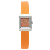 Gucci G-Frame Square Mother of Pearl Orange Dial Orange Leather Strap Watch For Women - YA128532 Buy Now By Gucci