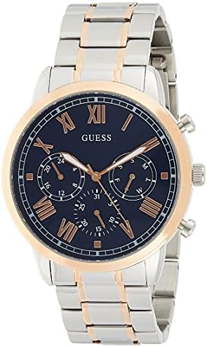 Guess Hendrix Chronograph Blue Dial Two Tone Steel Strap Watch for Men - W1309G4 Buy Now By Guess