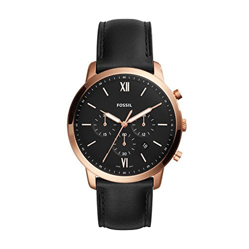 Fossil Neutra Chronograph Black Dial Black Leather Strap Watch for Men - FS5381 Buy Now By Fossil