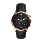 Fossil Neutra Chronograph Black Dial Black Leather Strap Watch for Men - FS5381 Buy Now By Fossil