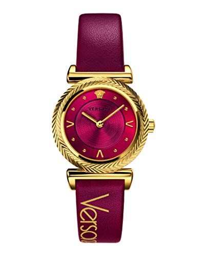 Versace V-Motif Red Dial Red Leather Strap Watch for Women - VERE00418 Buy Now By Versace