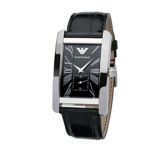 Emporio Armani Black Dial Black Leather Strap Watch For Men - AR0143 Buy Now By Emporio Armani