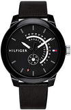 Tommy Hilfiger Denim Quartz Black Dial Black Leather Strap Watch for Men - 1791479 Buy Now By Tommy Hilfiger