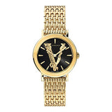 Versace Virtus Quartz Black Dial Gold Steel Strap Watch for Women - VEHC00619 Buy Now By Versace