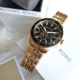 Michael Kors Cunningham Multifunction Black Dial Gold Steel Strap Watch For Men - MK7154 Buy Now By Michael Kors