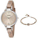 Fossil Georgia Bone Grey Dial Beige Leather Strap Watch for Women - ES2830 Buy Now By Fossil