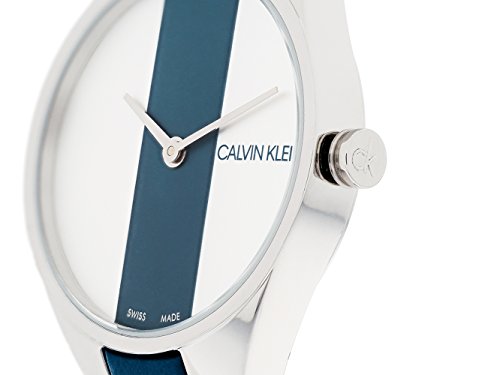 Calvin Klein Rebel Blue Silver Dial Blue Leather Strap Watch for Women - K8P231V6 Buy Now By Calvin Klein