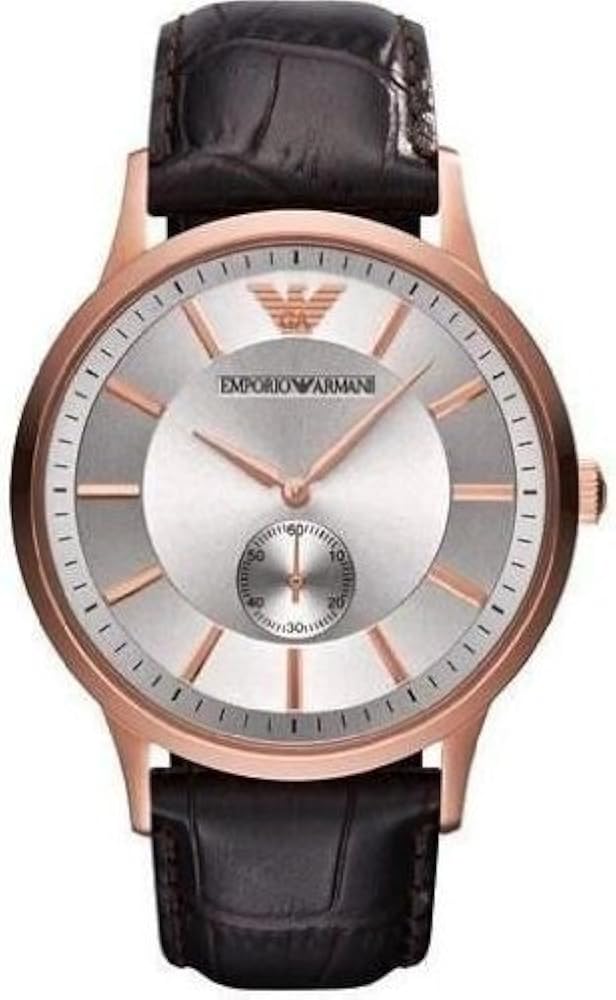 Emporio Armani Classic Analog Silver Dial Brown Leather Strap Watch For Men - AR9101 Buy Now By Emporio Armani