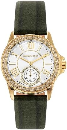 Michael Kors Mini Everest Crystals White Dial Green Leather Strap Watch for Women - MK4720 Buy Now By Michael Kors