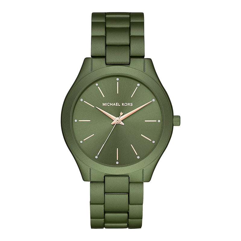 Michael Kors Slim Runway Green Dial Green Steel Strap Watch for Women - MK4526 Buy Now By Michael Kors