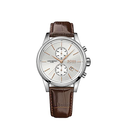 Hugo Boss Jet Chronograph Quartz Silver Dial Brown Leather Strap Watch For Men - HB1513280 Buy Now By Hugo Boss