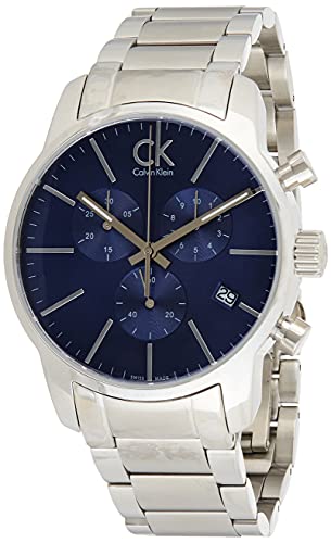 Calvin Klein City Chronograph Blue Dial Silver Steel Strap Watch for Men - K2G2714N Buy Now By Calvin Klein
