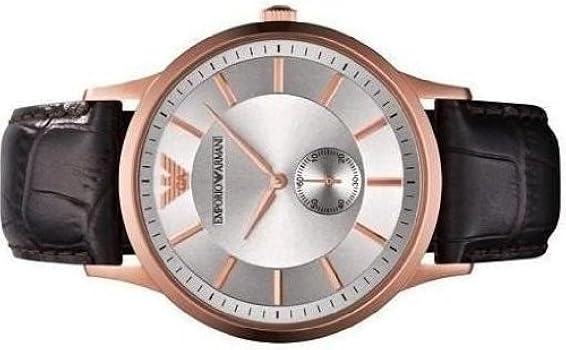 Emporio Armani Classic Analog Silver Dial Brown Leather Strap Watch For Men - AR9101 Buy Now By Emporio Armani