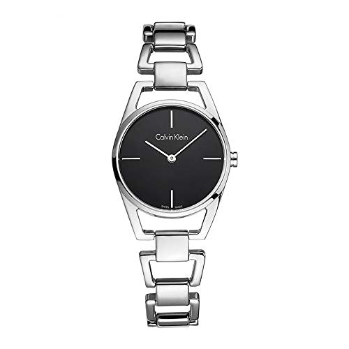 Calvin Klein Dainty Black Dial Silver Steel Strap Watch for Women - K7L23141 Buy Now By Calvin Klein