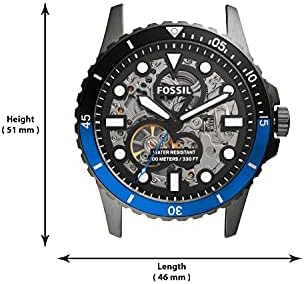 Fossil FB-01 Automatic Skeleton Black Dial Grey Steel Strap Watch for Men - ME3201 Buy Now By Fossil