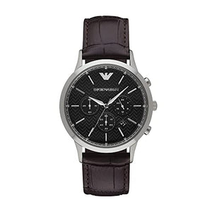 Emporio Armani Renato Chronograph Black Dial Brown Leather Strap Watch For Men - AR2482 Buy Now By Emporio Armani