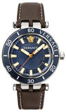 Versace Greca Sport Analog Blue Dial Brown Leather Strap Watch For Men - VEZ300121 Buy Now By Versace