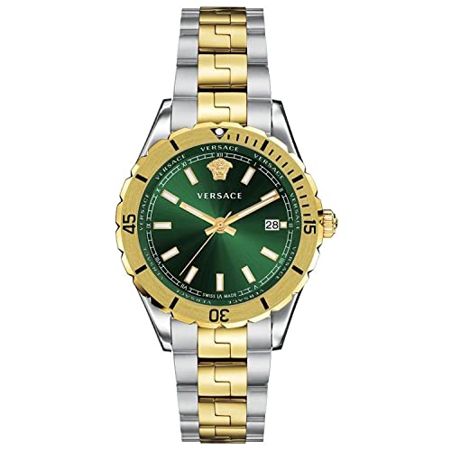 Versace Hellenyium Quartz Green Dial Two Tone Steel Strap Watch For Men - VE3A00720 Buy Now By Versace
