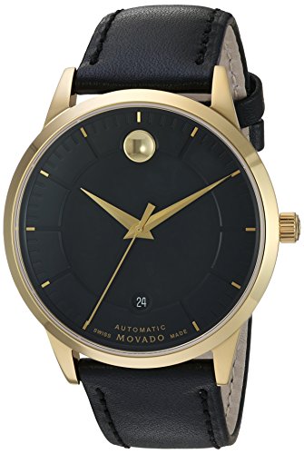 Movado 1881 Automatic Black Dial Black Leather Strap Watch For Men - 606875 Buy Now By Movado