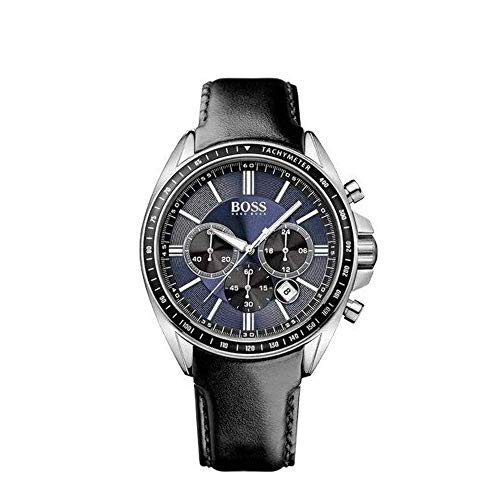Hugo Boss Driver Sport Chronograph Blue Dial Black Leather Strap Watch for Men - 1513077 Buy Now By Hugo Boss